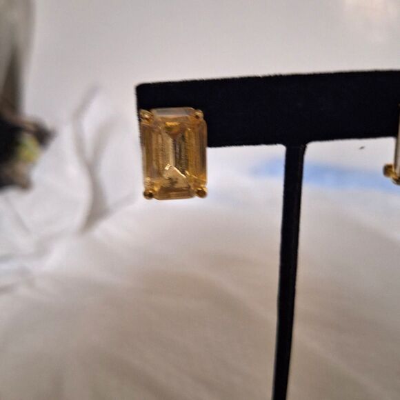 Fornash Women's Vintage Pierced Earrings Clear Glass Faceted Stud Elegant - Picture 3 of 10